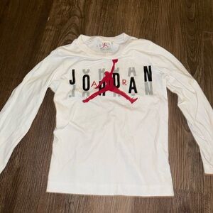 Nike Jordan Long Sleeve Shirt Kids XS 5-6 White Graphic Tee